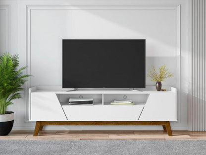 Manhattan Comfort - Marcus TV Stand with 2 Drawers in White - 261BMC6 veiw 4