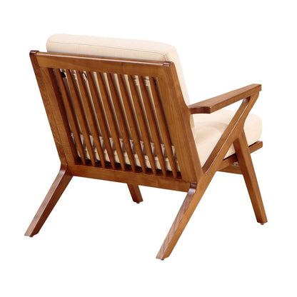Manhattan Comfort - 2-Piece Martelle Twill Weave Accent Chair with Ash Wood Legs in Cream and Amber - 2-AC002-CR veiw 4