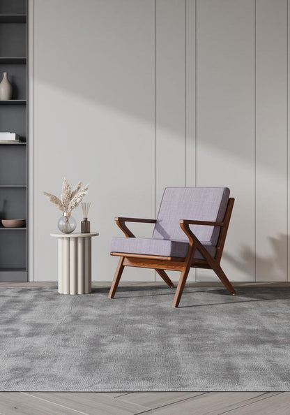 Manhattan Comfort - Martelle Twill Weave Accent Chair with Ash Wood Legs in Grey and Amber - AC002-GY veiw 5