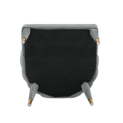 Manhattan Comfort - Maya Velvet Dining Chair with Elm Wood & Metal Legs in Grey - Set of 2 - 2-DC079-GY veiw 5