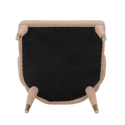 Manhattan Comfort - Maya Velvet Dining Chair with Elm Wood & Metal Legs in Nude - Set of 2 - 2-DC079-ND veiw 5