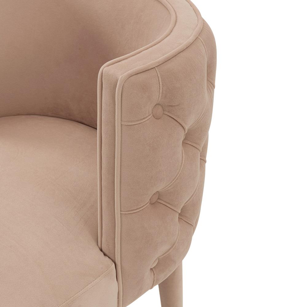 Manhattan Comfort - Maya Velvet Dining Chair with Elm Wood & Metal Legs in Nude - Set of 2 - 2-DC079-ND veiw 6
