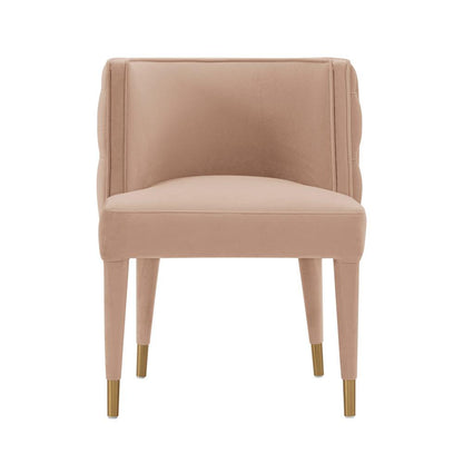 Manhattan Comfort - Maya Velvet Dining Chair with Elm Wood & Metal Legs in Nude - DC079-ND veiw 1