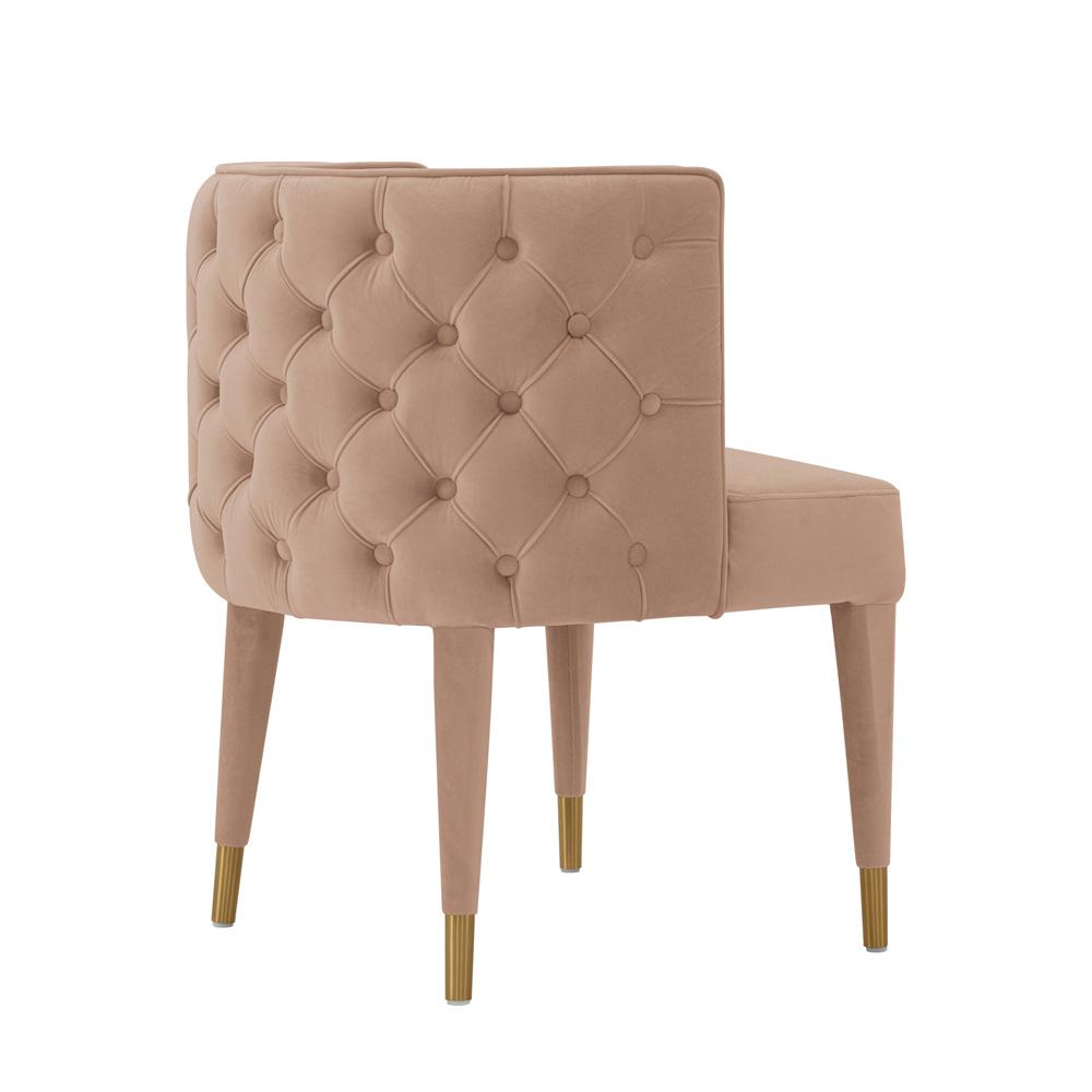 Manhattan Comfort - Maya Velvet Dining Chair with Elm Wood & Metal Legs in Nude - DC079-ND veiw 3