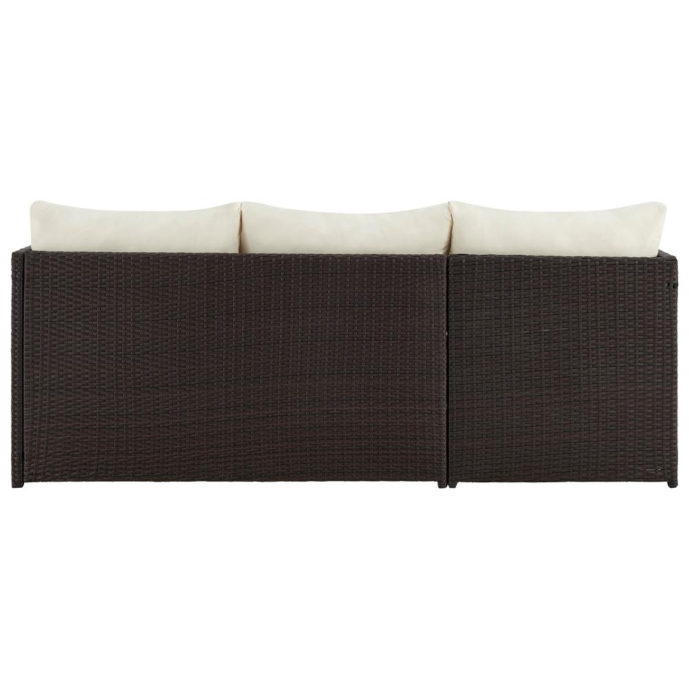 Manhattan Comfort - 3-Piece Menton Patio 2-Seater and Lounge Chair with Coffee Table in Brown and Cream - OD-CV009-CR veiw 5