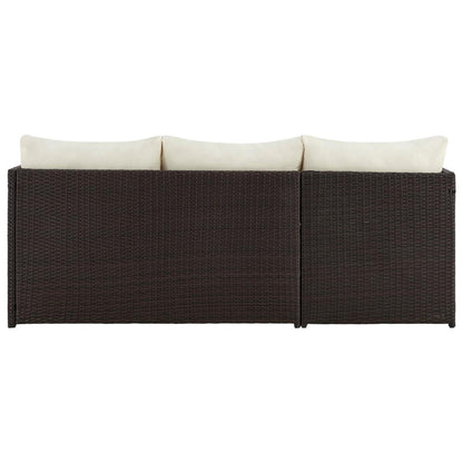 Manhattan Comfort - 3-Piece Menton Patio 2-Seater and Lounge Chair with Coffee Table in Brown and Cream - OD-CV009-CR veiw 5