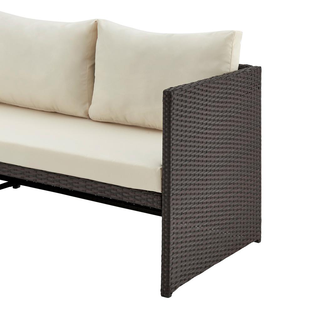 Manhattan Comfort - 3-Piece Menton Patio 2-Seater and Lounge Chair with Coffee Table in Brown and Cream - OD-CV009-CR veiw 7