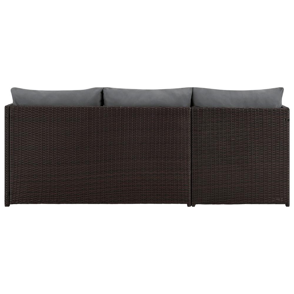 Manhattan Comfort - 3-Piece Menton Patio 2-Seater and Lounge Chair with Coffee Table in Brown and Grey - OD-CV009-GY veiw 5