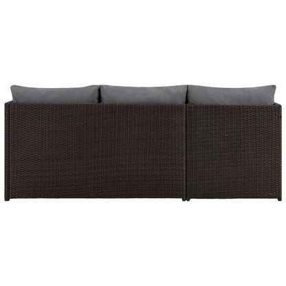 Manhattan Comfort - 3-Piece Menton Patio 2-Seater and Lounge Chair with Coffee Table in Brown and Grey - OD-CV009-GY veiw 5