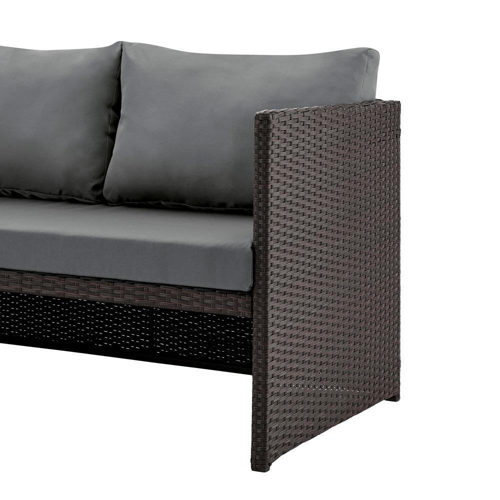 Manhattan Comfort - 3-Piece Menton Patio 2-Seater and Lounge Chair with Coffee Table in Brown and Grey - OD-CV009-GY veiw 7