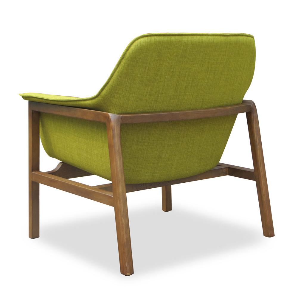 Manhattan Comfort - Miller Linen Weave Accent Chair with Ash Wood Legs in Green and Walnut - Set of 2 - 2-AC007-GR veiw 4