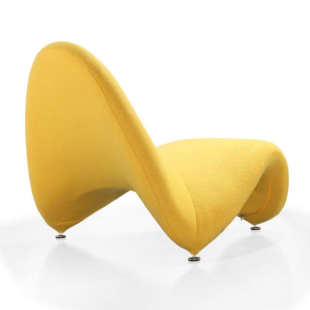 Manhattan Comfort - MoMa Wool Blend Accent Chair with Metal Legs in Yellow - Set of 2 - 2-AC009-YL veiw 4