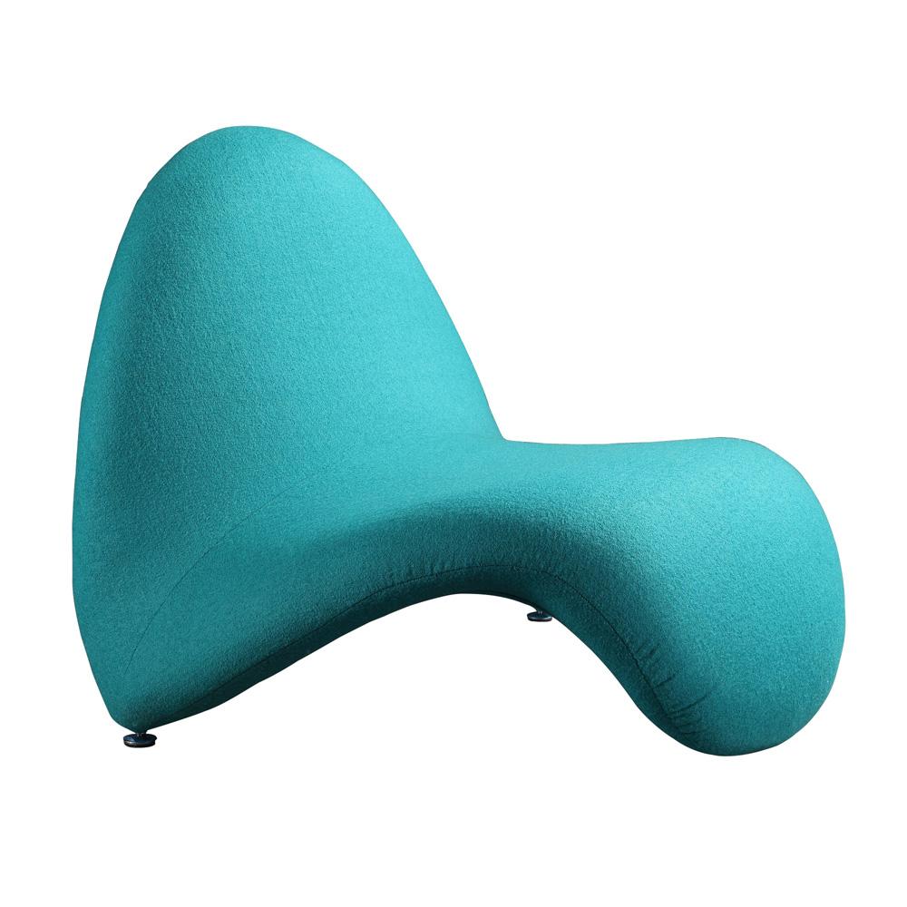Manhattan Comfort - MoMa Wool Blend Accent Chair with Metal Legs in Teal - AC009-TL veiw 1