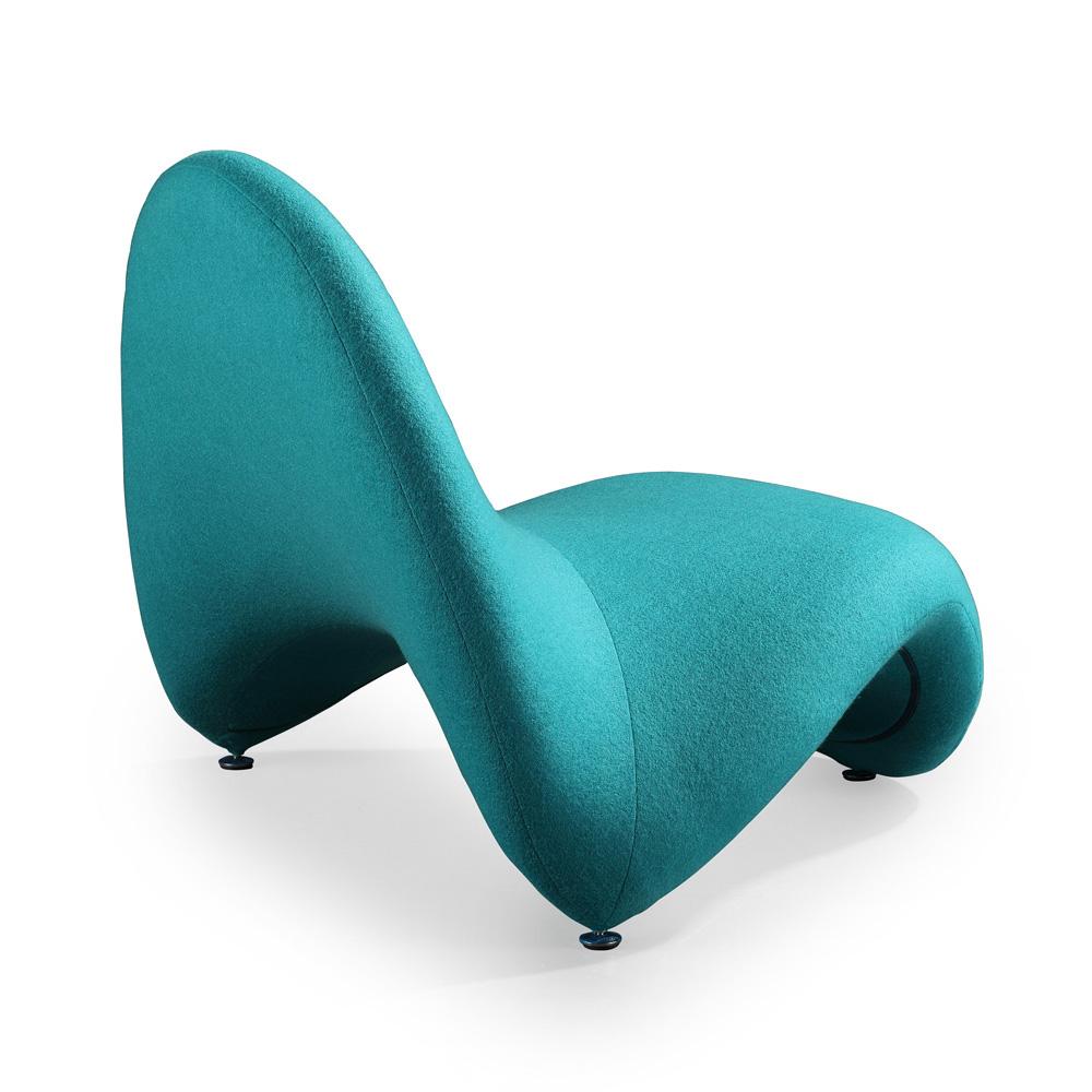 Manhattan Comfort - MoMa Wool Blend Accent Chair with Metal Legs in Teal - AC009-TL veiw 3