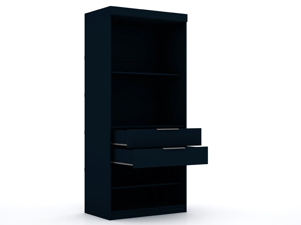 Manhattan Comfort - Mulberry Closet with 2 Drawers in Tatiana Midnight Blue - 109GMC4 veiw 3
