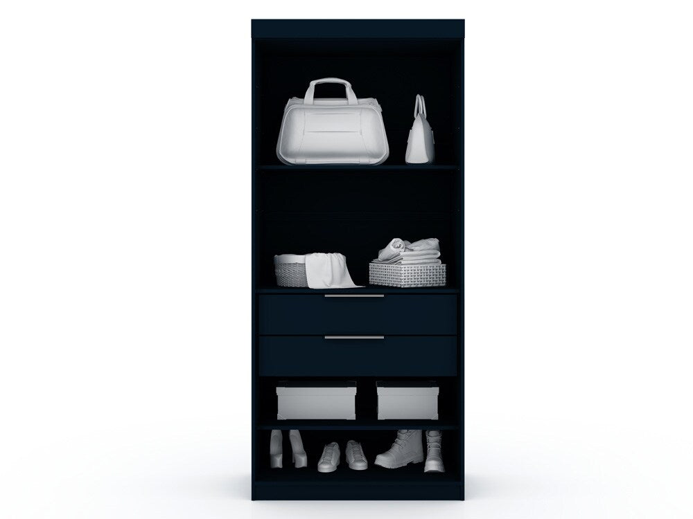 Manhattan Comfort - Mulberry Closet with 2 Drawers in Tatiana Midnight Blue - 109GMC4 veiw 8
