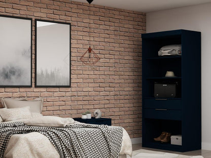Manhattan Comfort - Mulberry Closet with 2 Drawers in Tatiana Midnight Blue - 109GMC4 veiw 9
