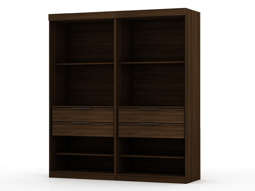 Manhattan Comfort - Mulberry Closet with 4 Drawers in Brown - Set of 2 - 112GMC5 veiw 1
