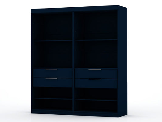 Manhattan Comfort - Mulberry Closet with 4 Drawers in Tatiana Midnight Blue - Set of 2 - 112GMC4 veiw 1
