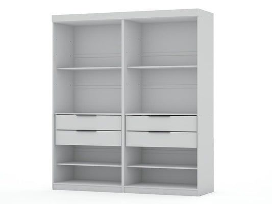 Manhattan Comfort - Mulberry Closet with 4 Drawers in White - Set of 2 - 112GMC1 veiw 1