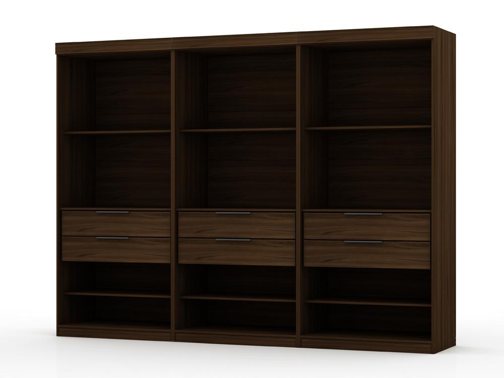 Manhattan Comfort - Mulberry Closet with 6 Drawers in Brown - Set of 3 - 113GMC5 veiw 1