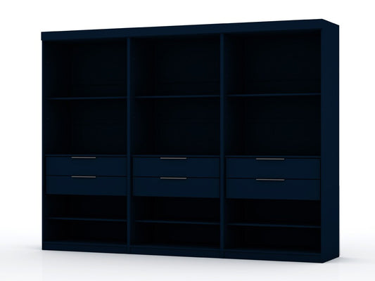 Manhattan Comfort - Mulberry Closet with 6 Drawers in Tatiana Midnight Blue - Set of 3 - 113GMC4 veiw 1