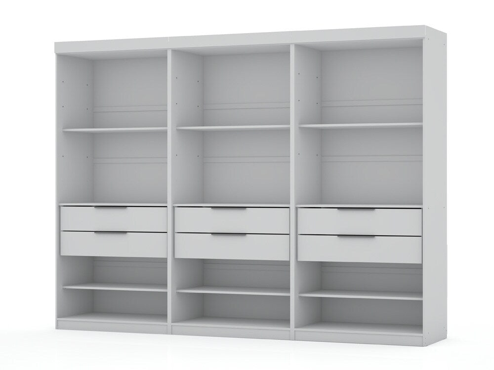 Manhattan Comfort - Mulberry Closet with 6 Drawers in White - Set of 3 - 113GMC1 veiw 1