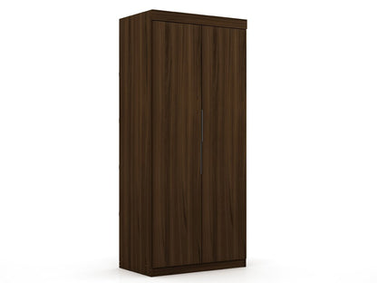 Manhattan Comfort - Mulberry Door Closet with 2 Drawers in Brown - 116GMC5 veiw 1