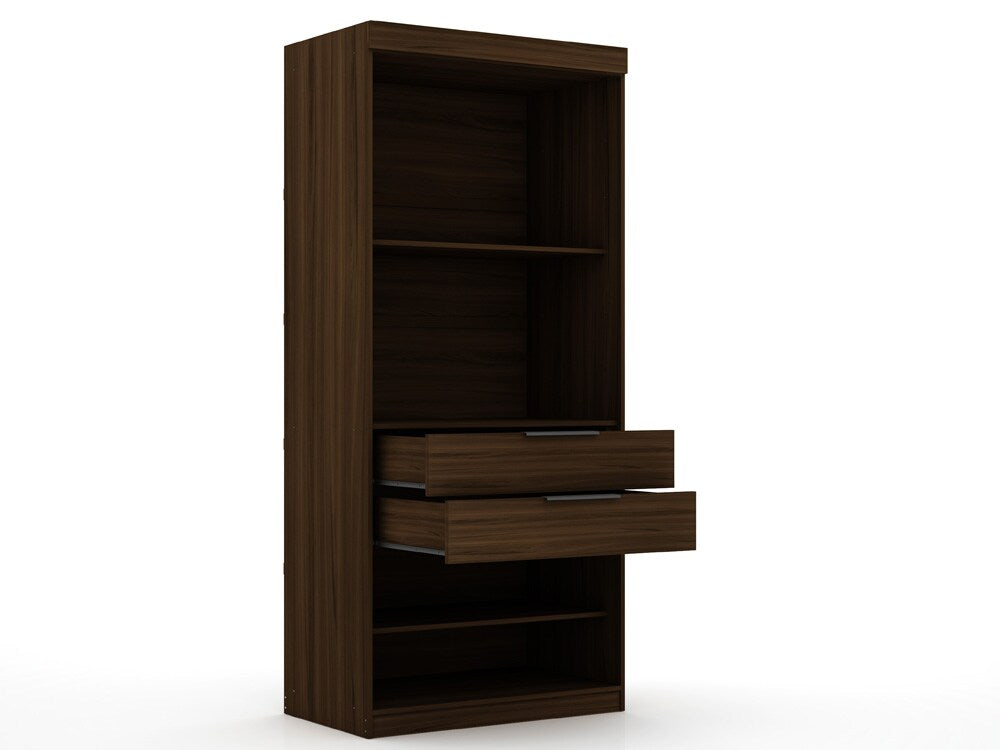 Manhattan Comfort - Mulberry Door Closet with 2 Drawers in Brown - 116GMC5 veiw 3