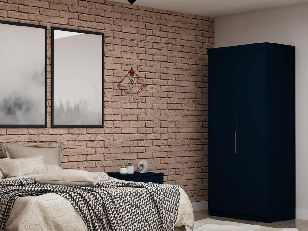 Manhattan Comfort - Mulberry Door Closet with 2 Drawers in Tatiana Midnight Blue - 116GMC4 veiw 9