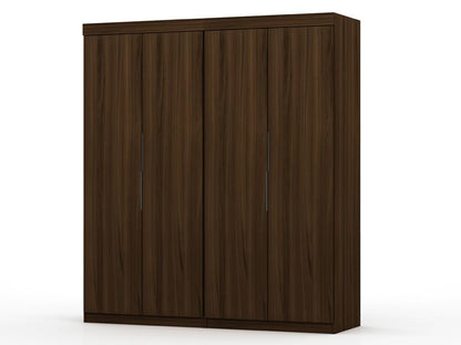 Manhattan Comfort - Mulberry Door Closet with 4 Drawers in Brown - Set of 2 - 121GMC5 veiw 1