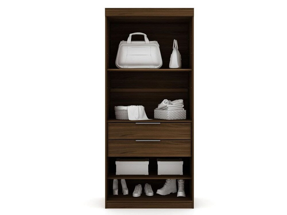 Manhattan Comfort - Mulberry Door Closet with 4 Drawers in Brown - Set of 2 - 121GMC5 veiw 7