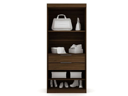 Manhattan Comfort - Mulberry Door Closet with 4 Drawers in Brown - Set of 2 - 121GMC5 veiw 7