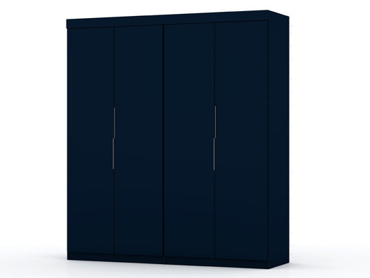 Manhattan Comfort - Mulberry Door Closet with 4 Drawers in Tatiana Midnight Blue - Set of 2 - 121GMC4 veiw 1