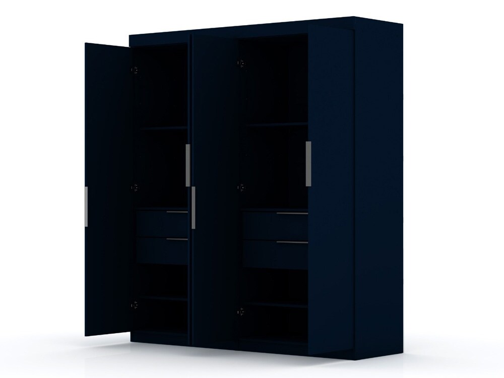 Manhattan Comfort - Mulberry Door Closet with 4 Drawers in Tatiana Midnight Blue - Set of 2 - 121GMC4 veiw 4