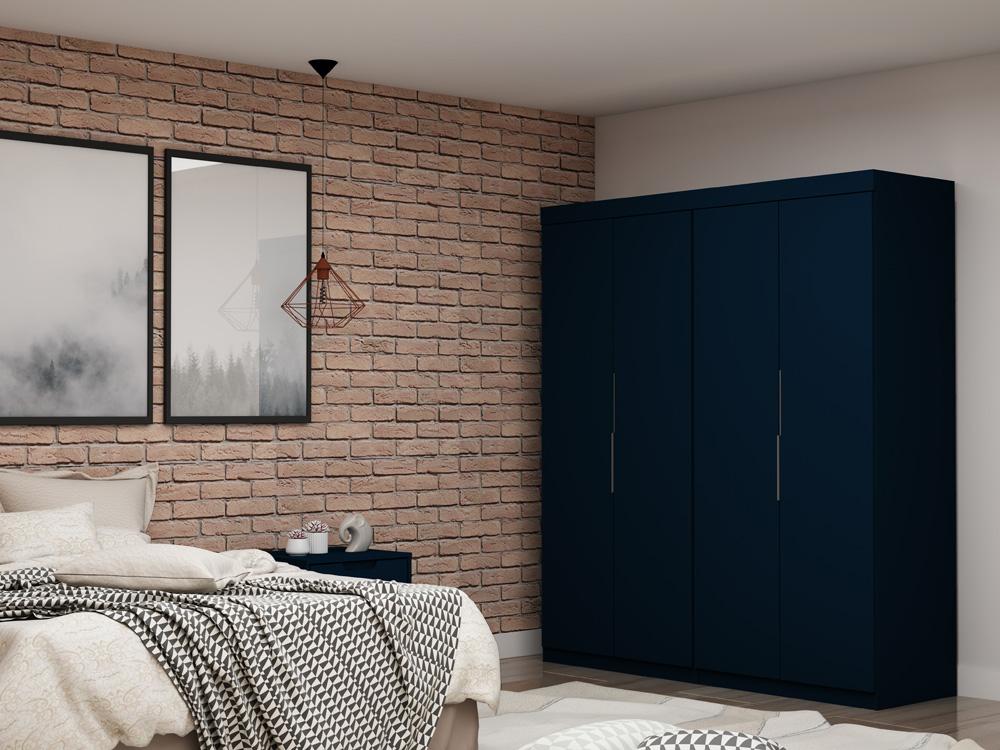 Manhattan Comfort - Mulberry Door Closet with 4 Drawers in Tatiana Midnight Blue - Set of 2 - 121GMC4 veiw 8