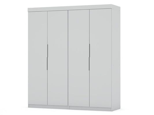 Manhattan Comfort - Mulberry Door Closet with 4 Drawers in White - Set of 2 - 121GMC1 veiw 1