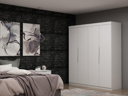 Manhattan Comfort - Mulberry Door Closet with 4 Drawers in White - Set of 2 - 121GMC1 veiw 8