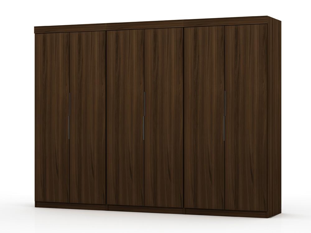 Manhattan Comfort - Mulberry Door Closet with 6 Drawers in Brown - Set of 3 - 124GMC5 veiw 1