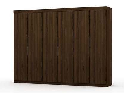 Manhattan Comfort - Mulberry Door Closet with 6 Drawers in Brown - Set of 3 - 124GMC5 veiw 1