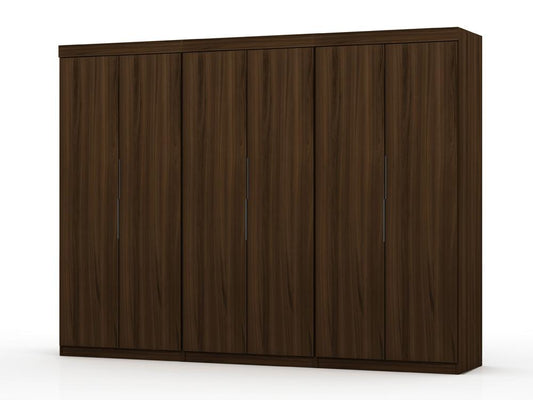 Manhattan Comfort - Mulberry Door Closet with 6 Drawers in Brown - Set of 3 - 124GMC5 veiw 1