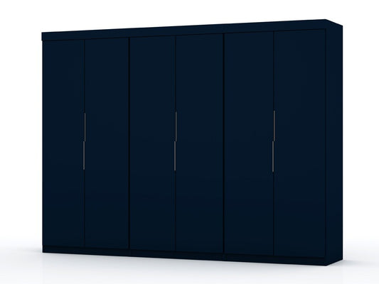 Manhattan Comfort - Mulberry Door Closet with 6 Drawers in Tatiana Midnight Blue - Set of 3 - 124GMC4 veiw 1