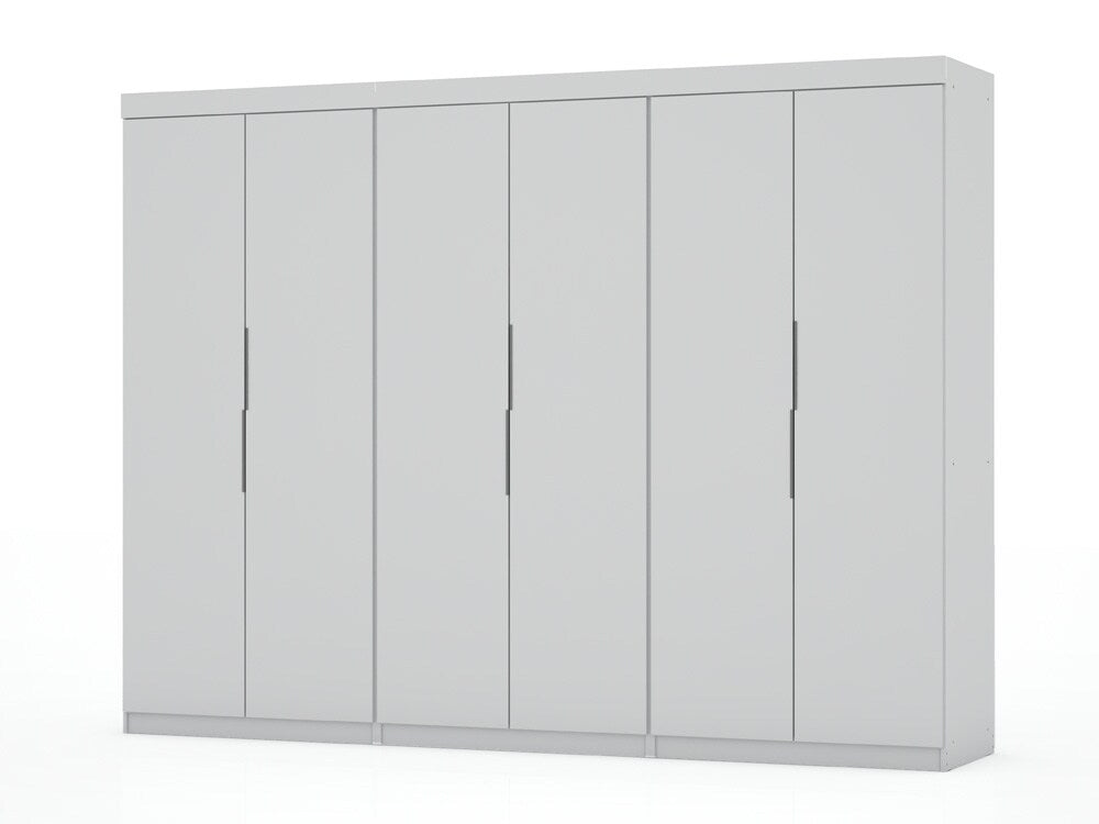 Manhattan Comfort - Mulberry Door Closet with 6 Drawers in White - Set of 3 - 124GMC1 veiw 1