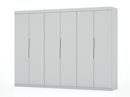 Manhattan Comfort - Mulberry Door Closet with 6 Drawers in White - Set of 3 - 124GMC1 veiw 1
