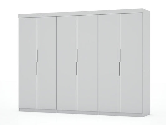 Manhattan Comfort - Mulberry Door Closet with 6 Drawers in White - Set of 3 - 124GMC1 veiw 1