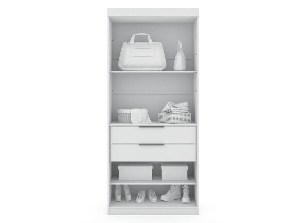 Manhattan Comfort - Mulberry Door Closet with 6 Drawers in White - Set of 3 - 124GMC1 veiw 7