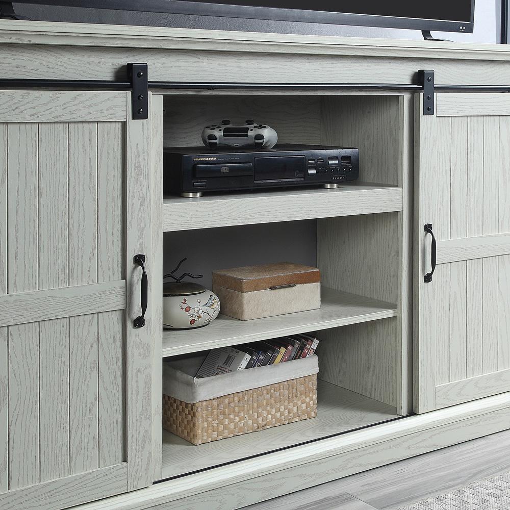 Manhattan Comfort - Myrtle TV Stand with 7 Fixed Shelves in Cream Oak - TVFP2-CR veiw 4