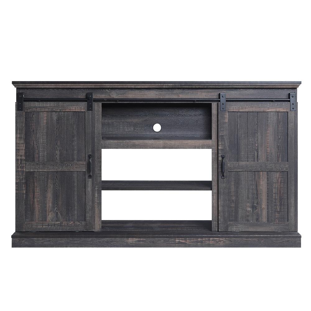 Manhattan Comfort - Myrtle TV Stand with 7 Fixed Shelves in Heavy Brown - TVFP2-BR veiw 1