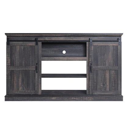 Manhattan Comfort - Myrtle TV Stand with 7 Fixed Shelves in Heavy Brown - TVFP2-BR veiw 1