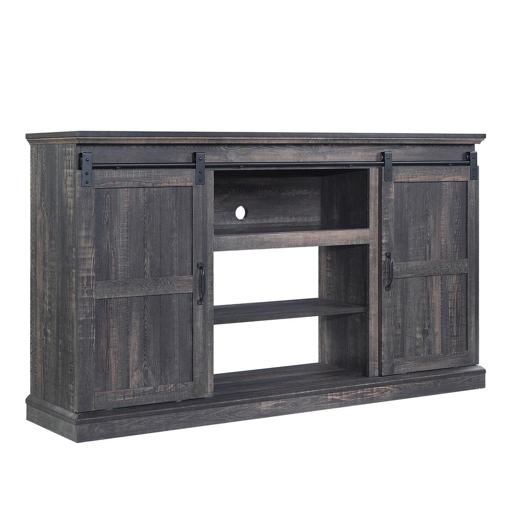 Manhattan Comfort - Myrtle TV Stand with 7 Fixed Shelves in Heavy Brown - TVFP2-BR veiw 2